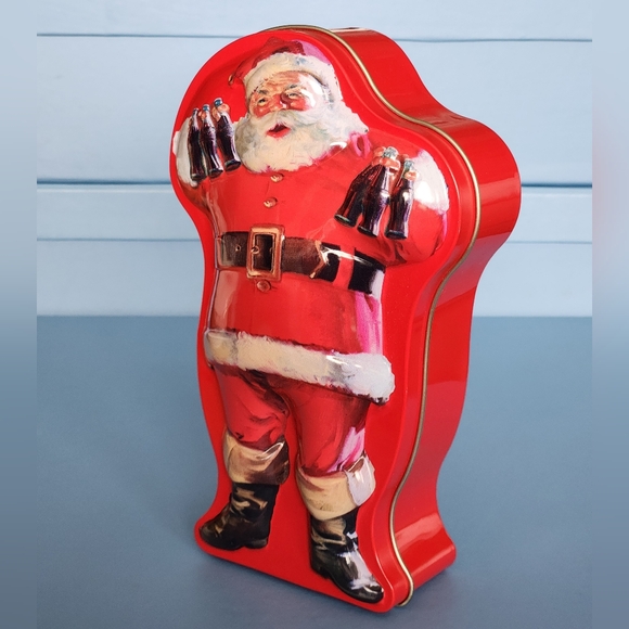 Vintage Coca Cola Santa Christmas Tin Box - Picture 2 of 4
